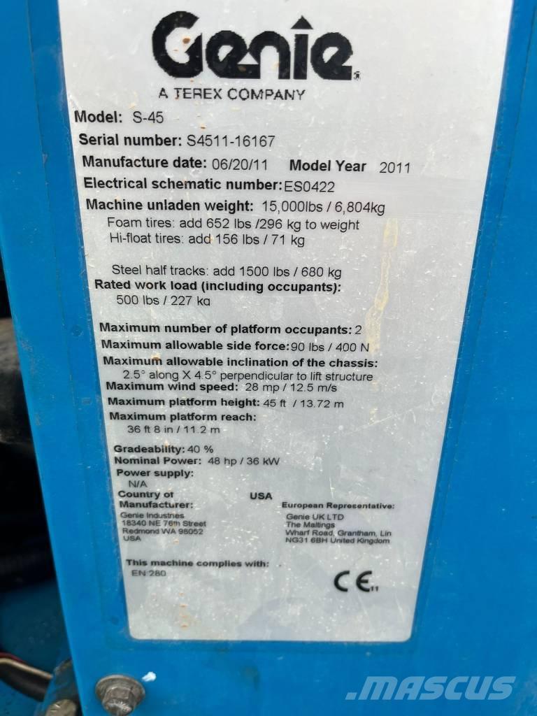 Genie S 45 Elevadores braços Telescópicos