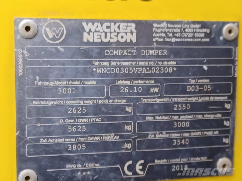Wacker Neuson 3001 Dumpers de obras
