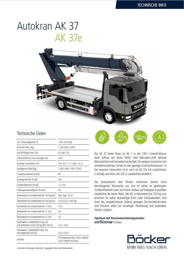 Böcker AK 37 Gruas Fora-de-estrada