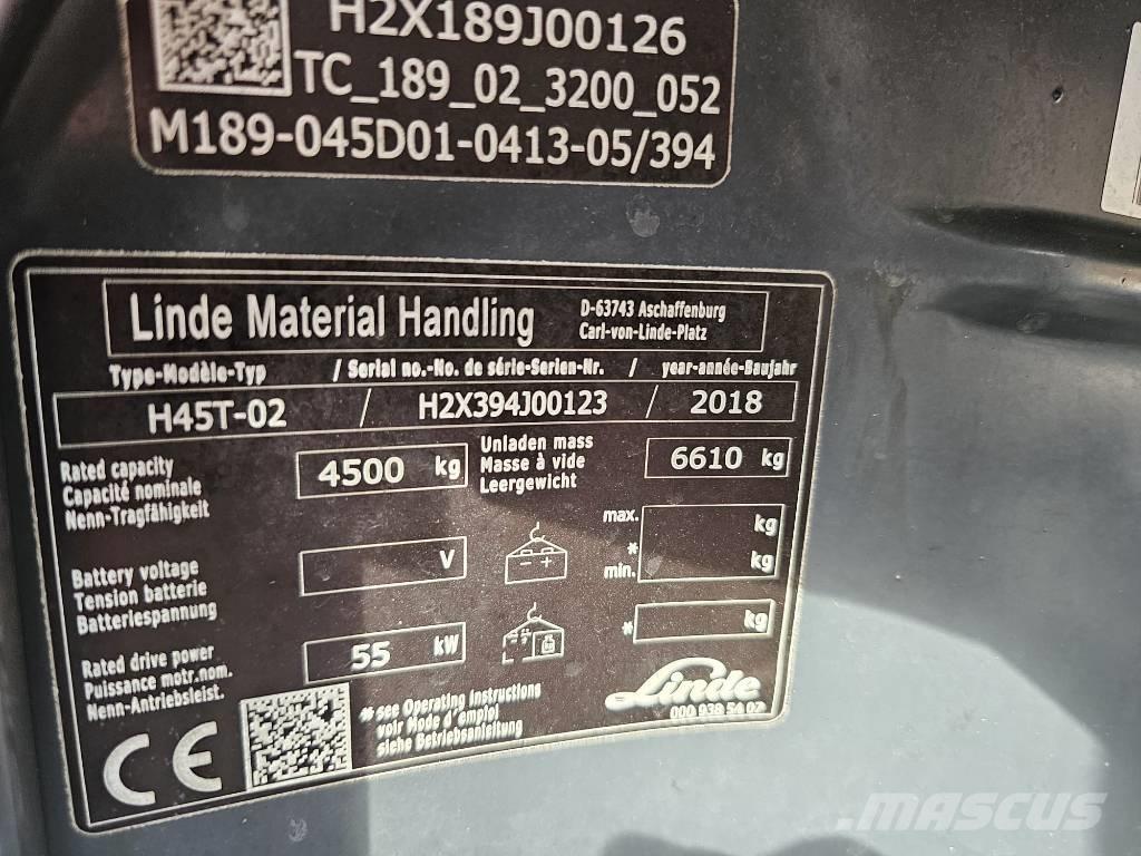 Linde H45T-02 Empilhadores a gás