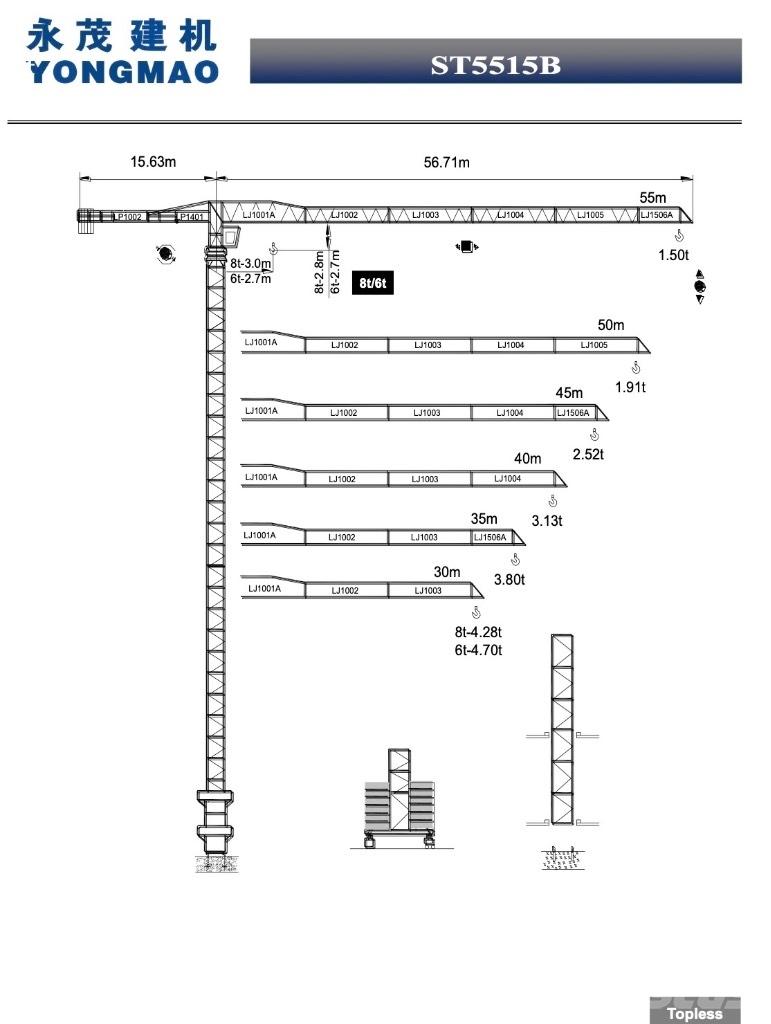 Yongmao ST5515B-6T Gruas de construção