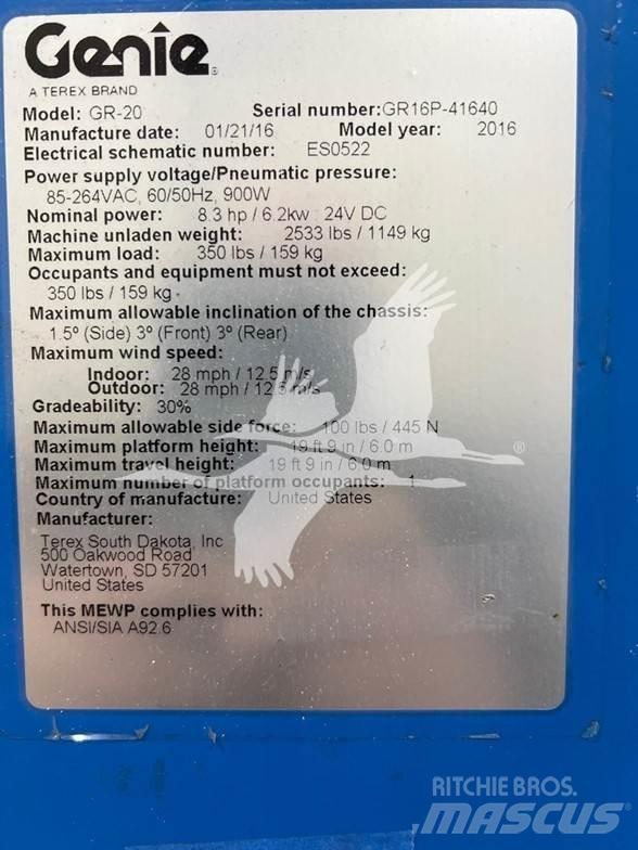Genie GR20 Plataformas de Mastro Vertical