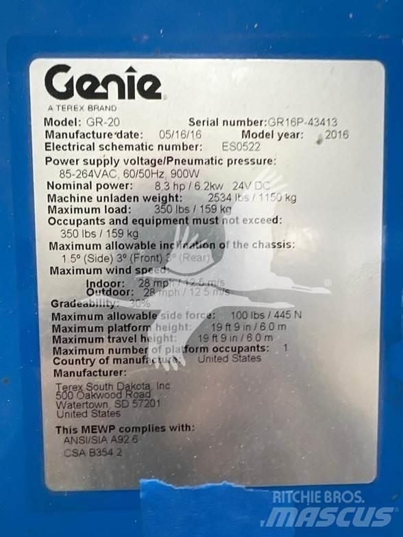 Genie GR20 Plataformas de Mastro Vertical