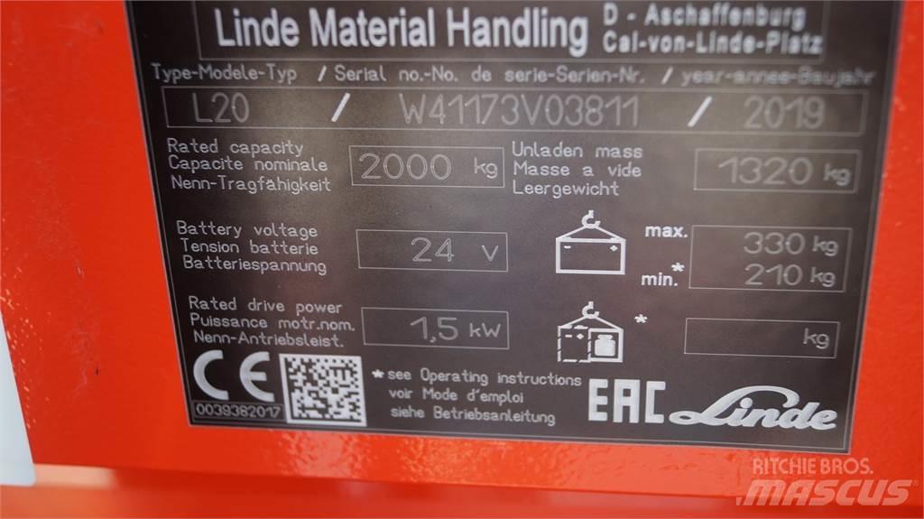 Linde L20i Empilhador para operador externo