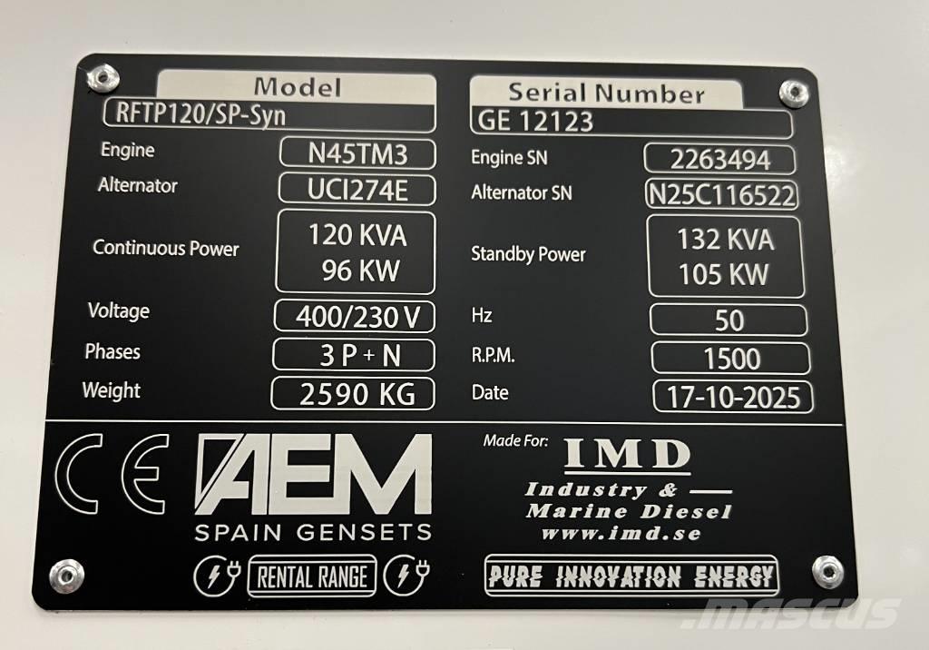  AEM RFTP120/SP-Syn Geradores Diesel