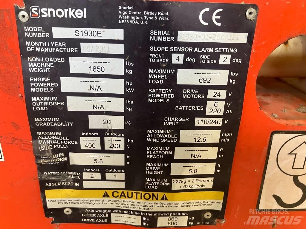 Snorkel S 1930 E Elevadores de tesoura