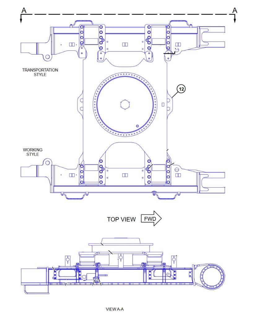 CAT 352 F Chassis e suspensões