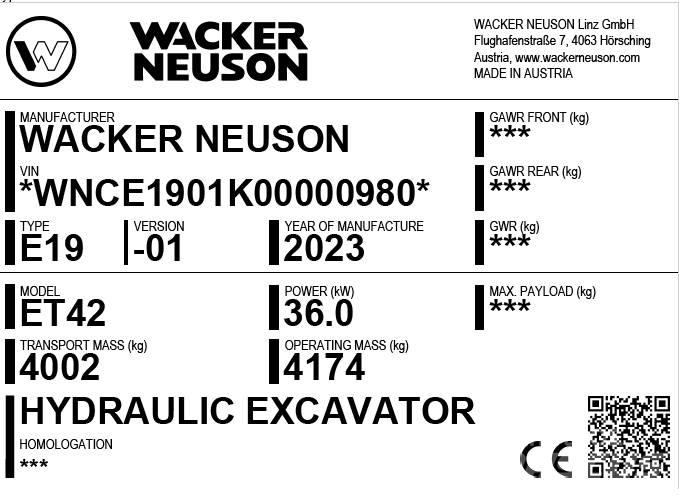 Wacker Neuson ET42 Escavadeiras de esteiras