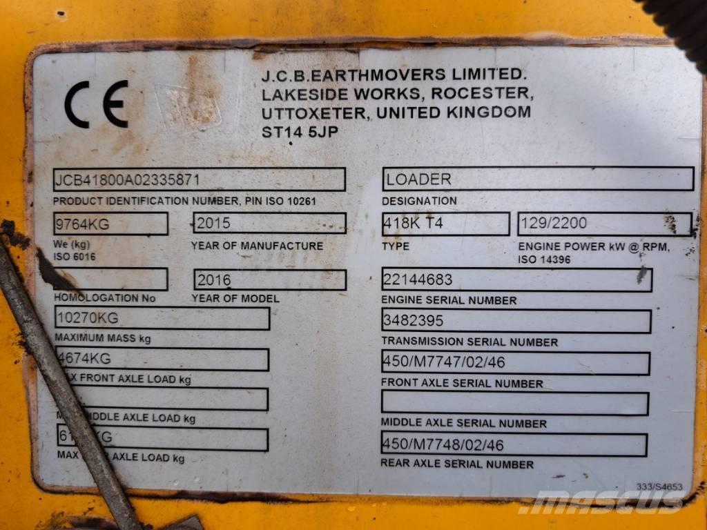 JCB 418 K Carregadeiras de rodas