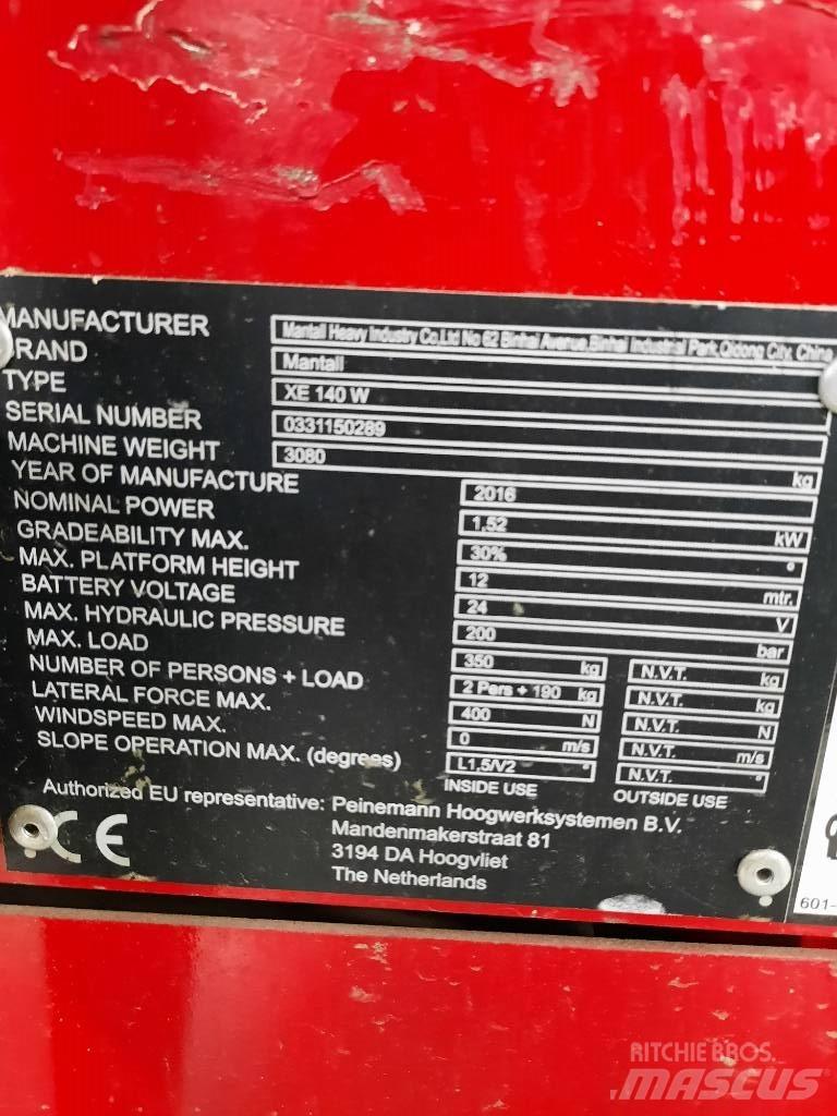 Mantall XE 140 W Elevadores de tesoura