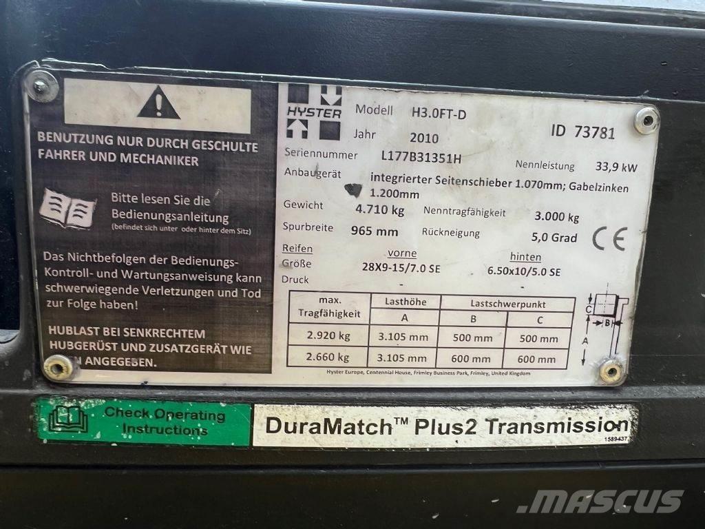 Hyster H 3.0 FT Empilhadores Diesel