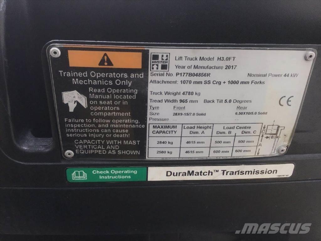 Hyster H 3.0 FT Empilhadores a gás