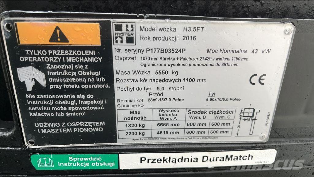 Hyster H 3.5 FT Empilhadores a gás