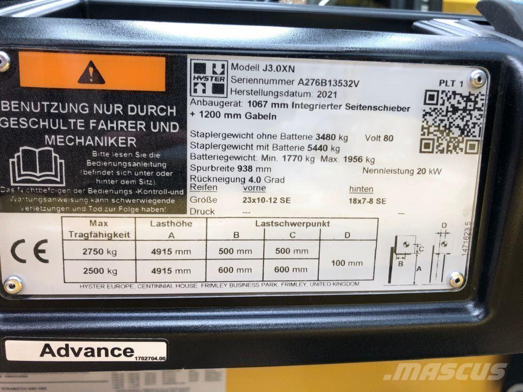 Hyster J 3.0 XN Empilhadores eléctricos