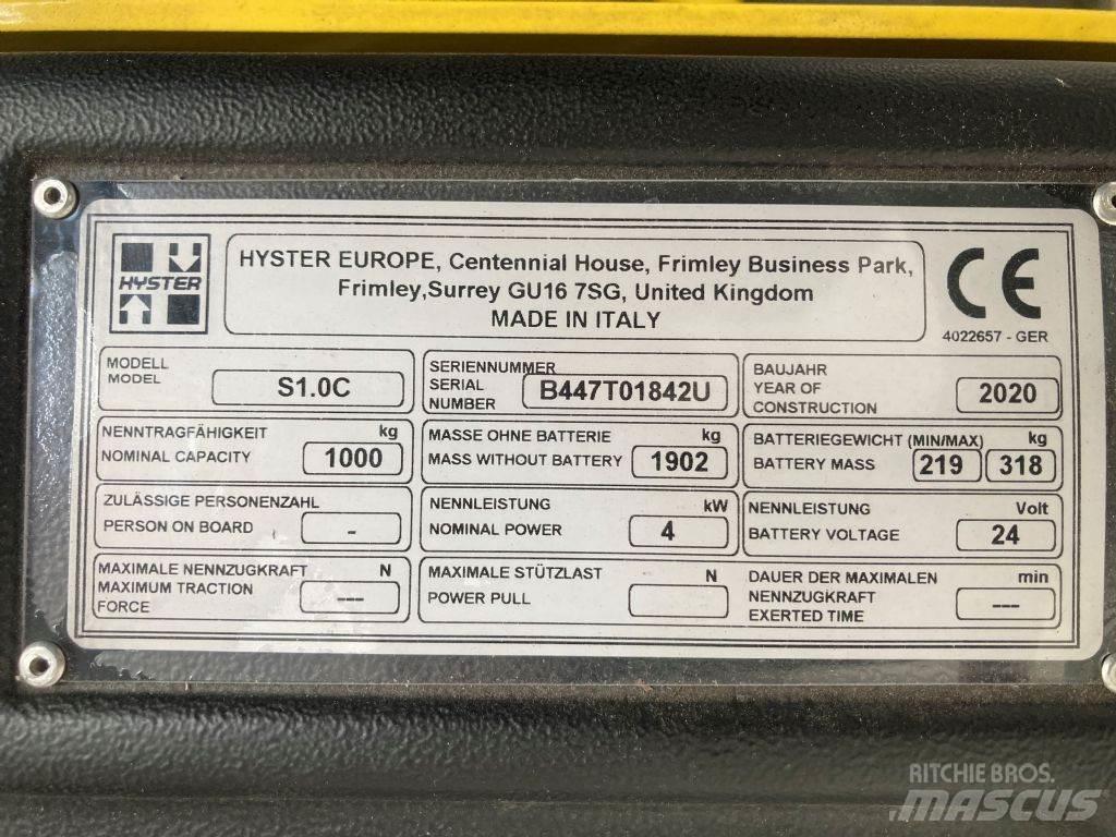 Hyster S 1.0 C Empilhador para operador externo