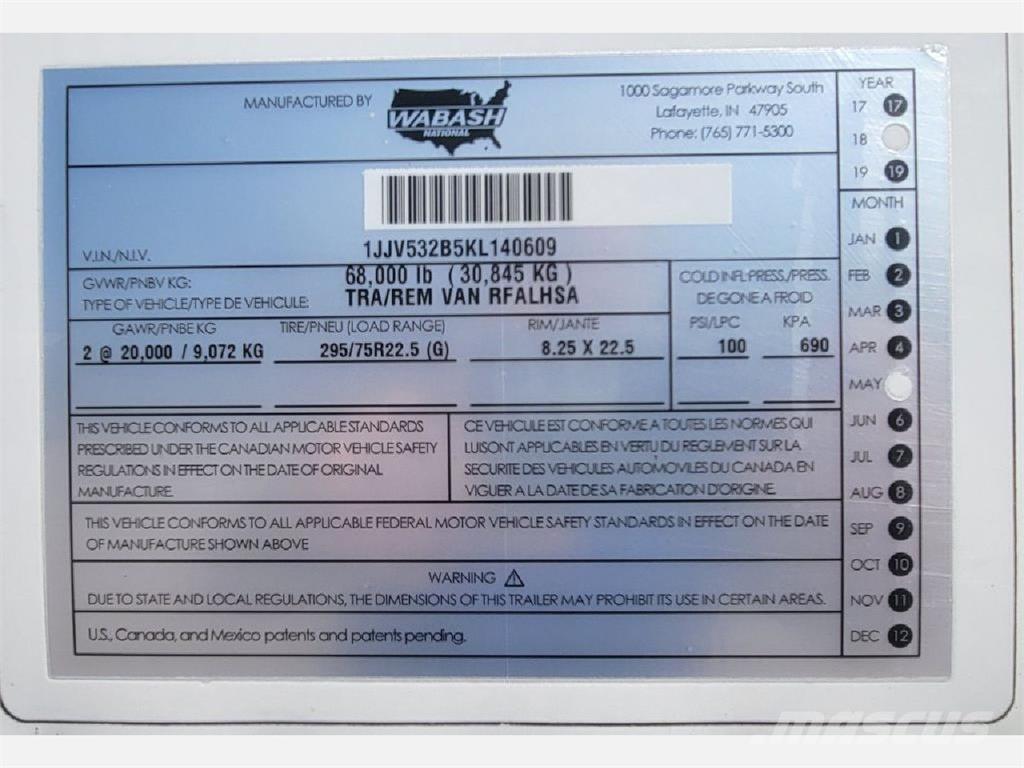 Wabash Reefer Semi Reboques Isotérmicos