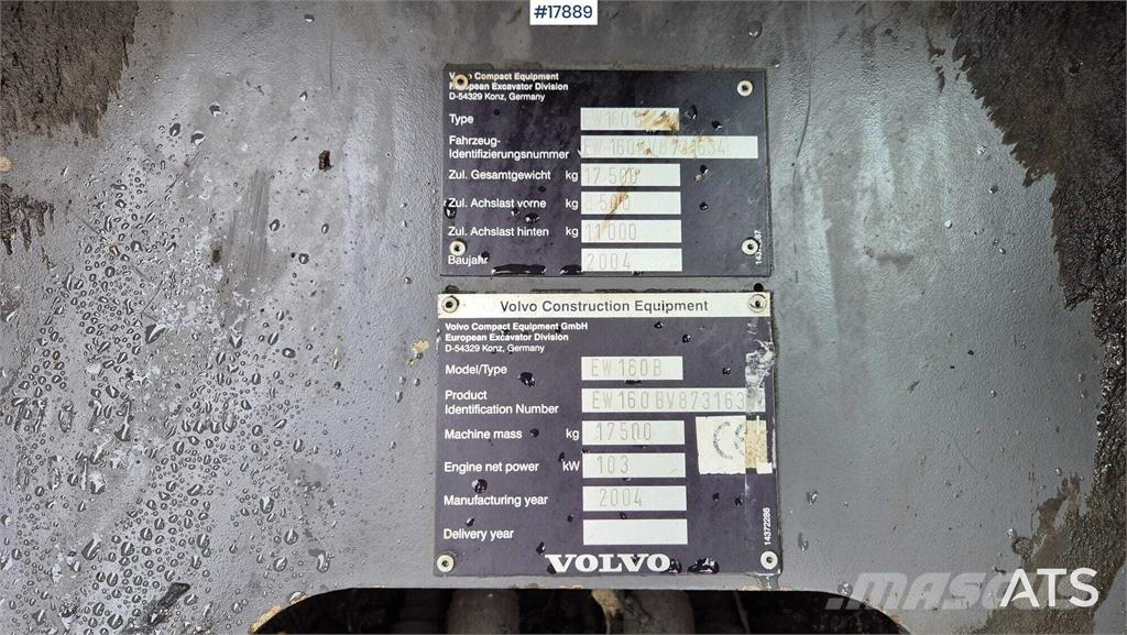 Volvo EW160B Escavadoras de rodas