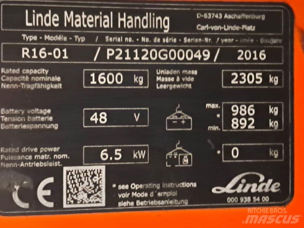 Linde R16-01 Empilhadores Elevadores