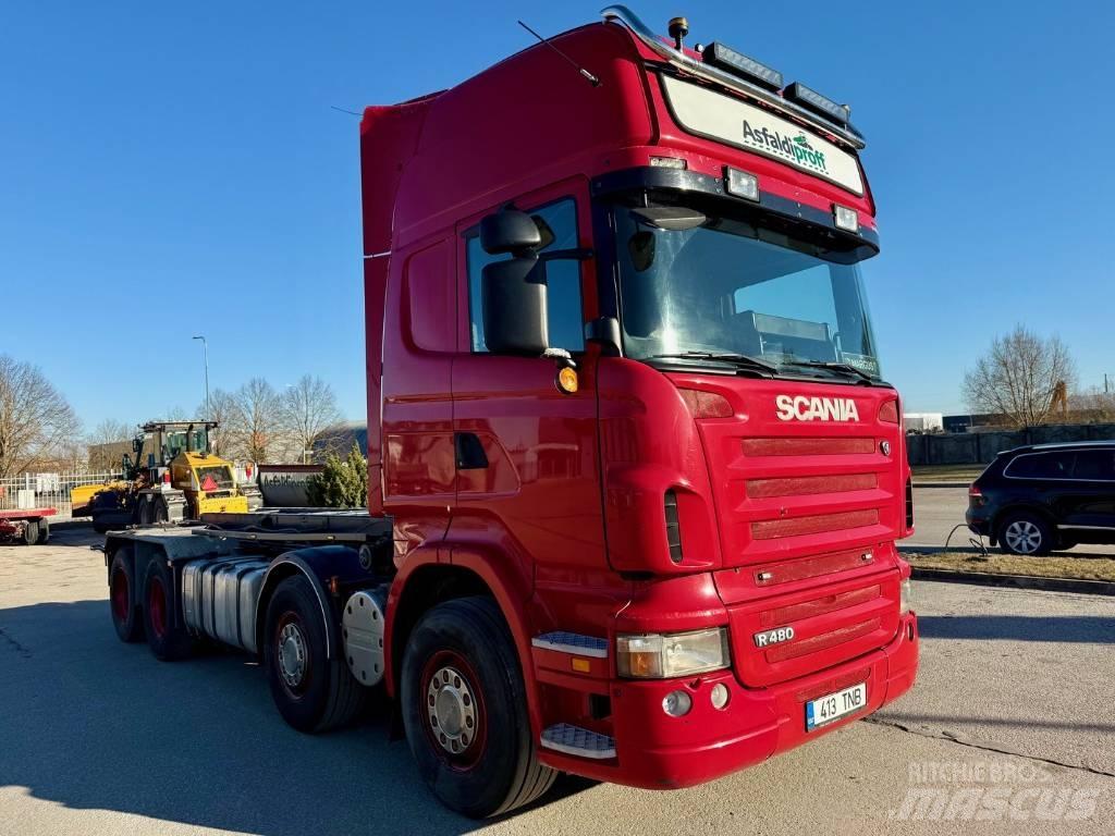 Scania R 480 Camiões caixa desmontável com elevador de cabo