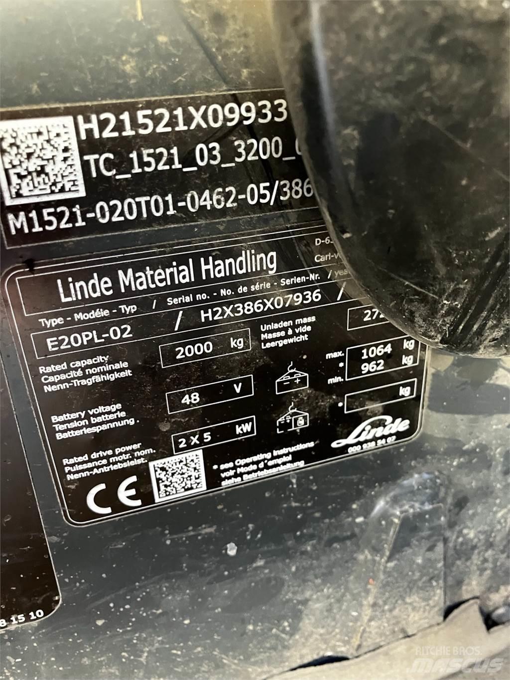 Linde E20PL Empilhadores eléctricos