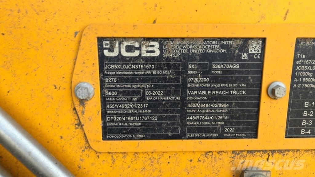 JCB 538-70 Telescópicas para Agricultura