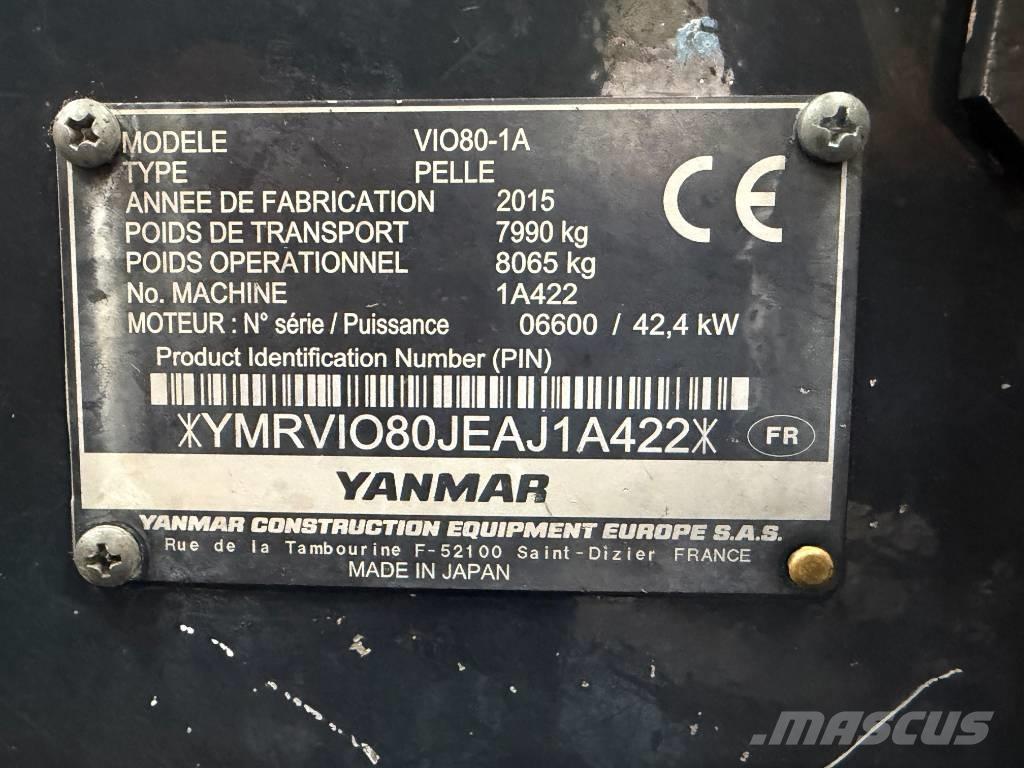 Yanmar Vio 80-1A Escavadoras Midi 7t - 12t