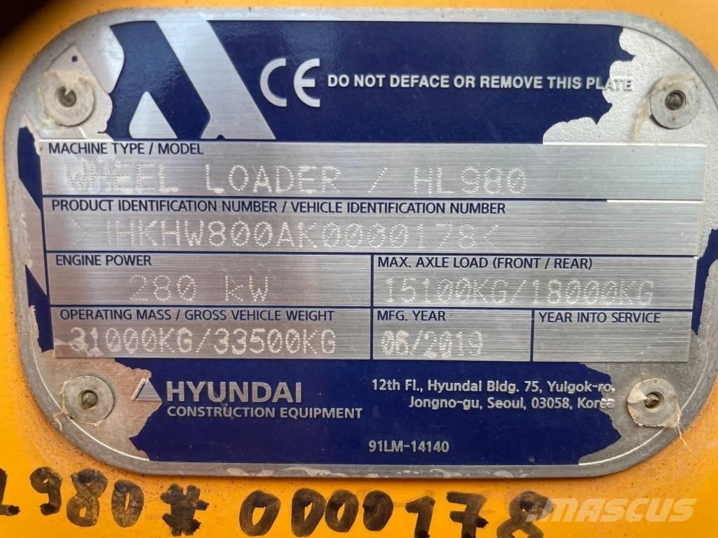 Hyundai HL 980 Carregadeiras de rodas