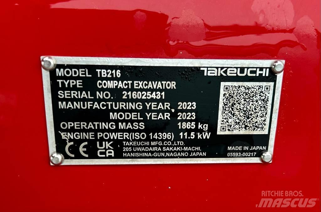 Takeuchi TB 216A V4 Miniescavadeiras