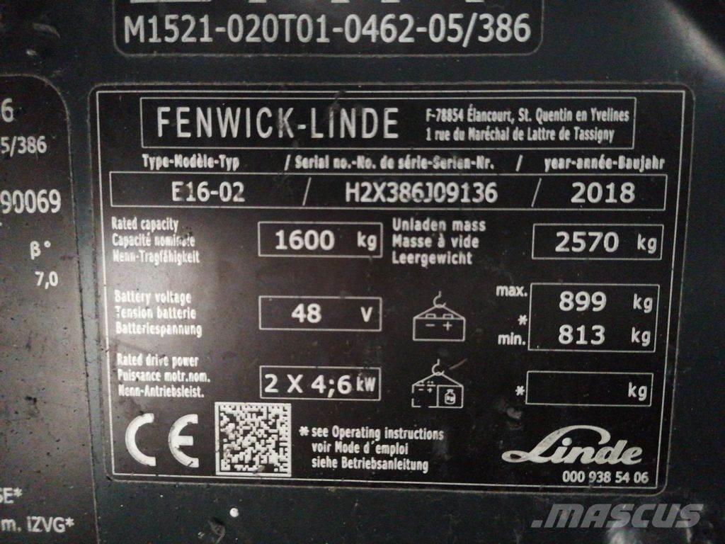 Linde E16-02 Empilhadores eléctricos