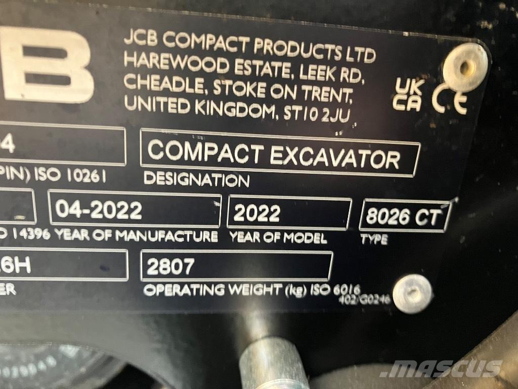 JCB 8026 CTS Miniescavadeiras