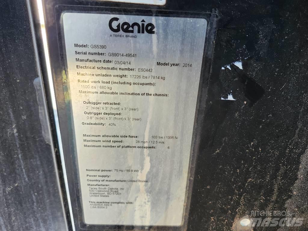 Genie GS 5390 Elevadores de tesoura