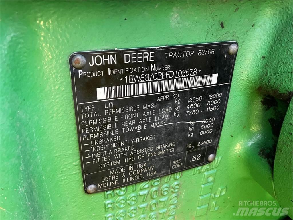John Deere 8370R Tratores Agrícolas usados