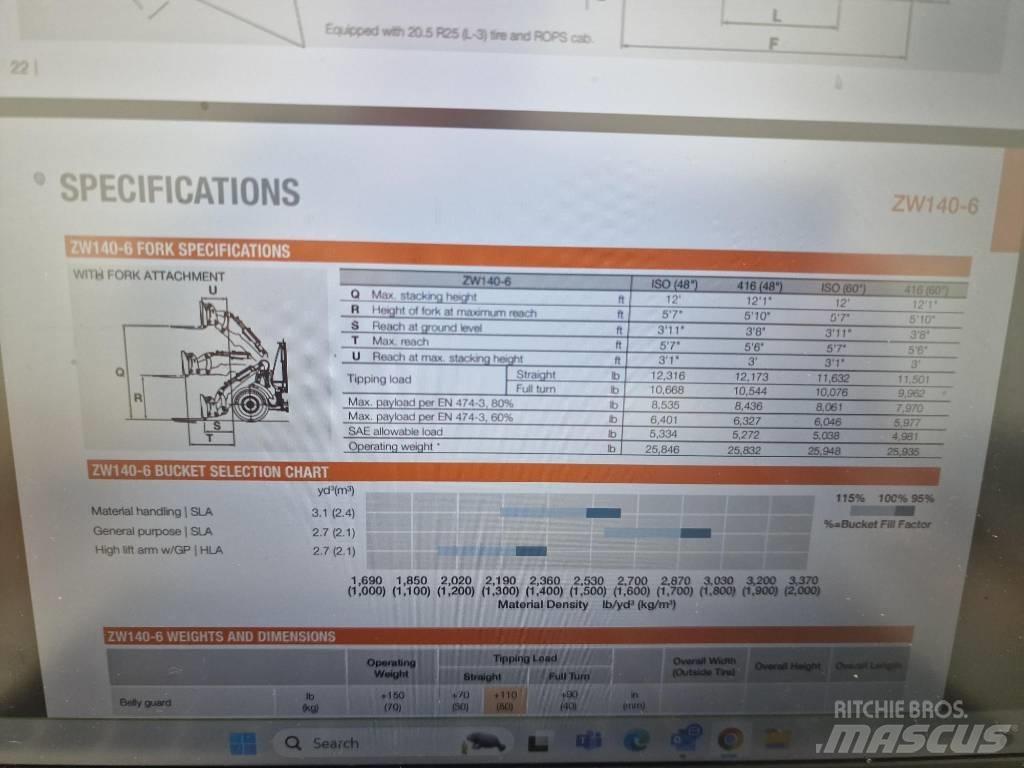 Hitachi ZW 150-6 Carregadeiras de rodas