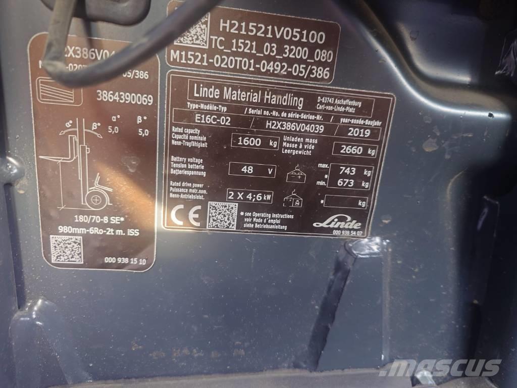 Linde E16C/386 Empilhadores eléctricos