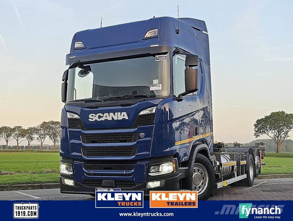 Scania R410 LNG Camiões caixa desmontável com elevador de cabo