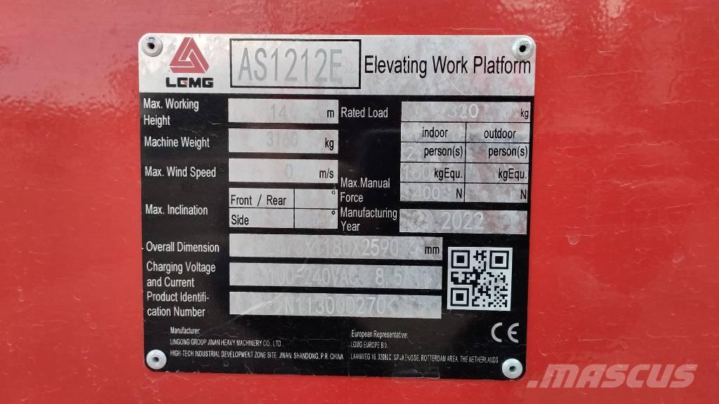 LGMG AS 1212 E Elevadores de tesoura