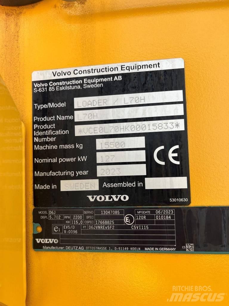 Volvo L70H Carregadeiras de rodas