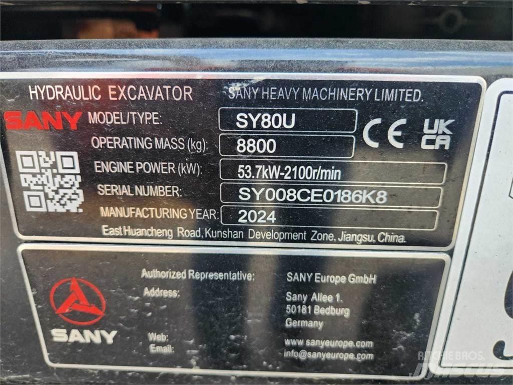Sany SY80U Escavadoras Midi 7t - 12t