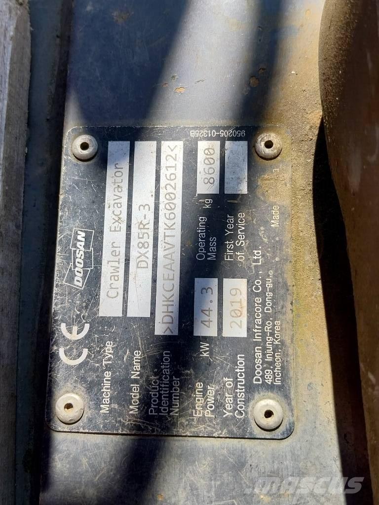 Doosan DX 85 R-3 Escavadoras Midi 7t - 12t