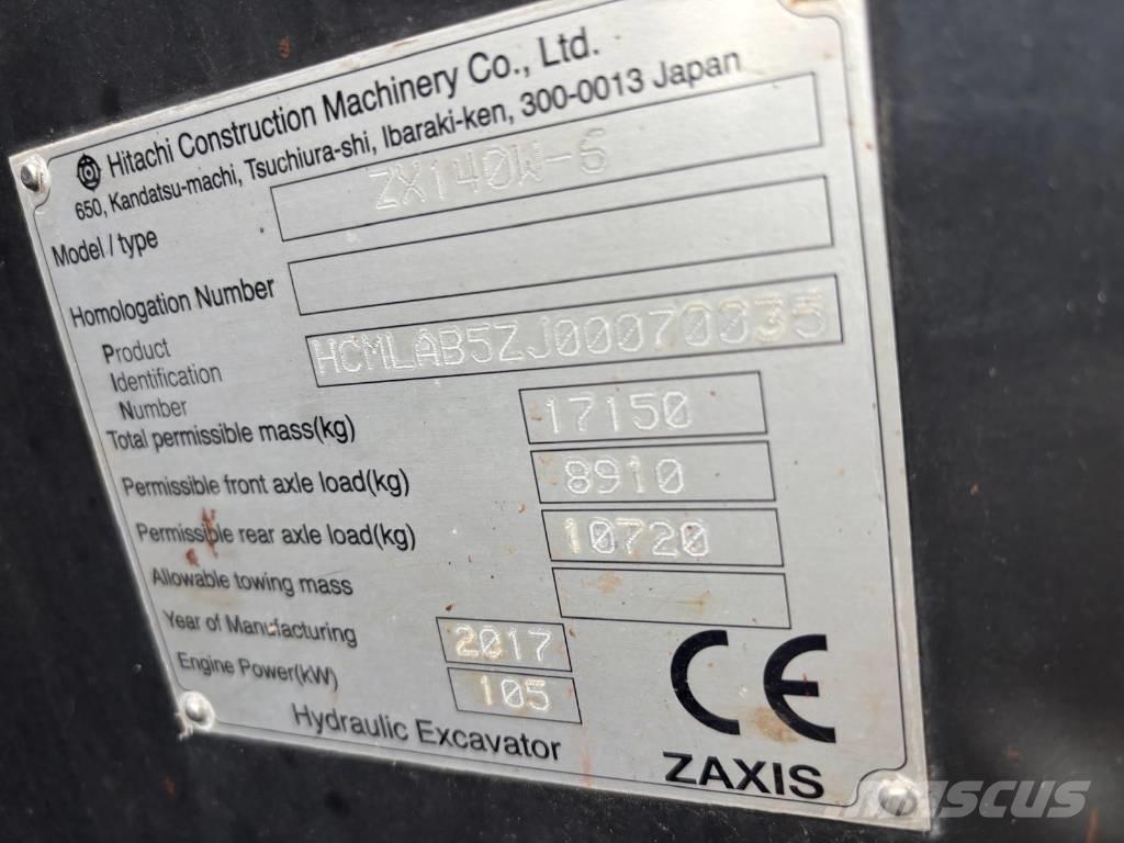 Hitachi ZX 140 W-6 Escavadoras de rodas