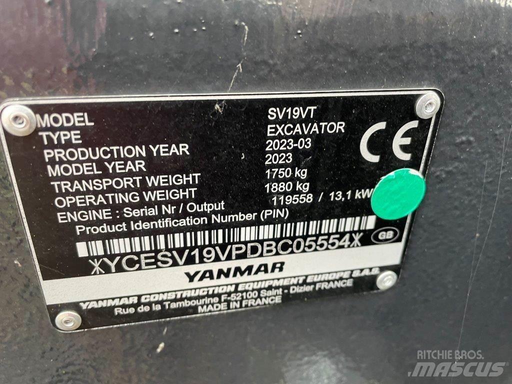 Yanmar SV19VT Escavadoras Midi 7t - 12t