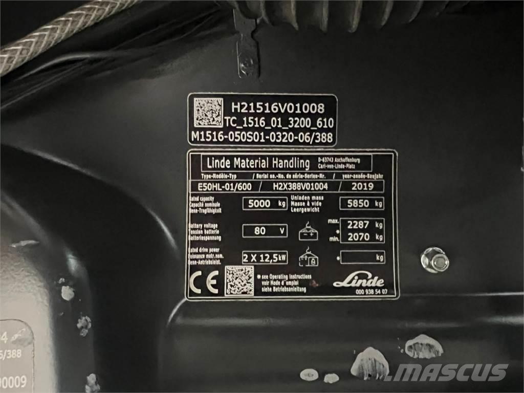 Linde E 50HL-01 Empilhadores eléctricos