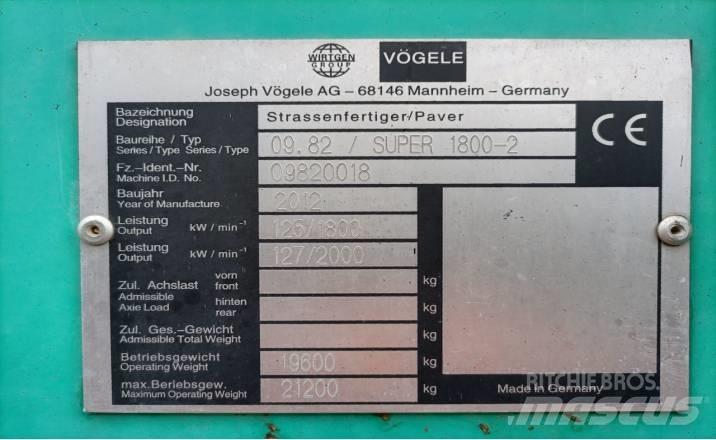Vögele SUPER1800-2 Espalhadoras de asfalto