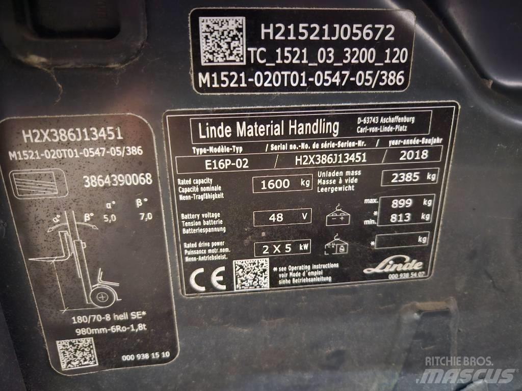 Linde E16P Empilhadores eléctricos