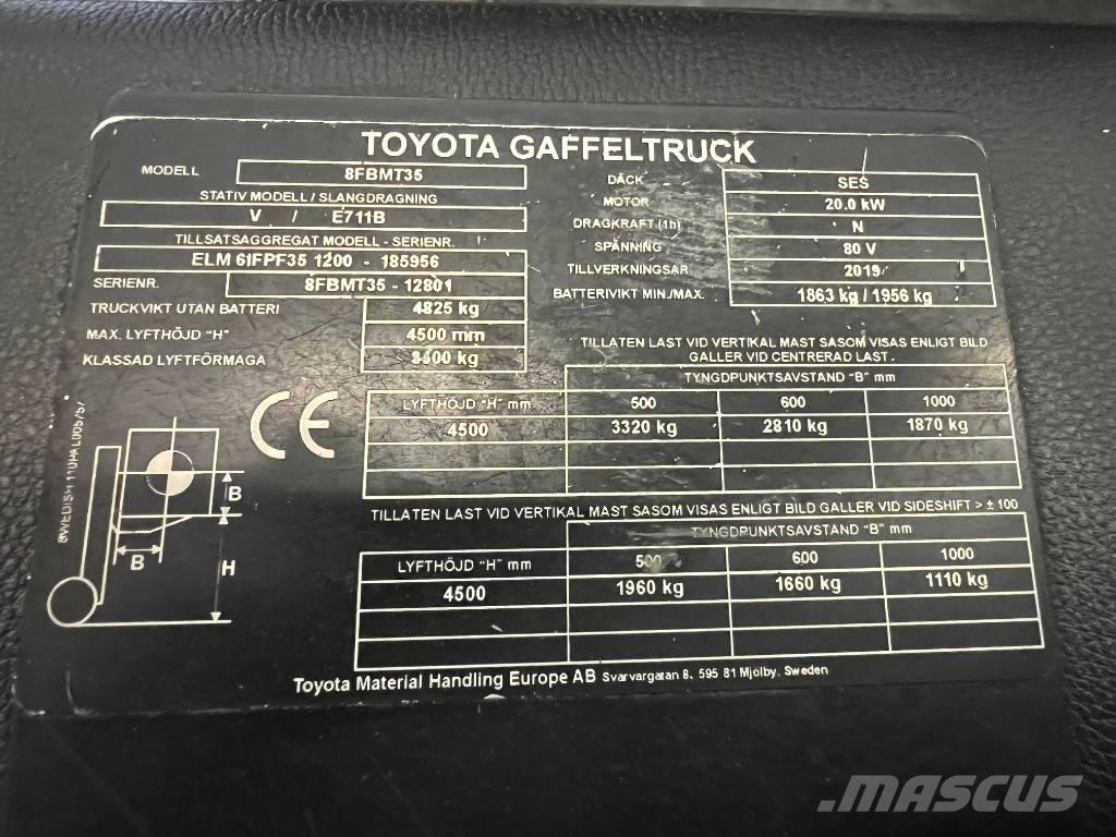 Toyota 8 FBMT 35 Empilhadores eléctricos
