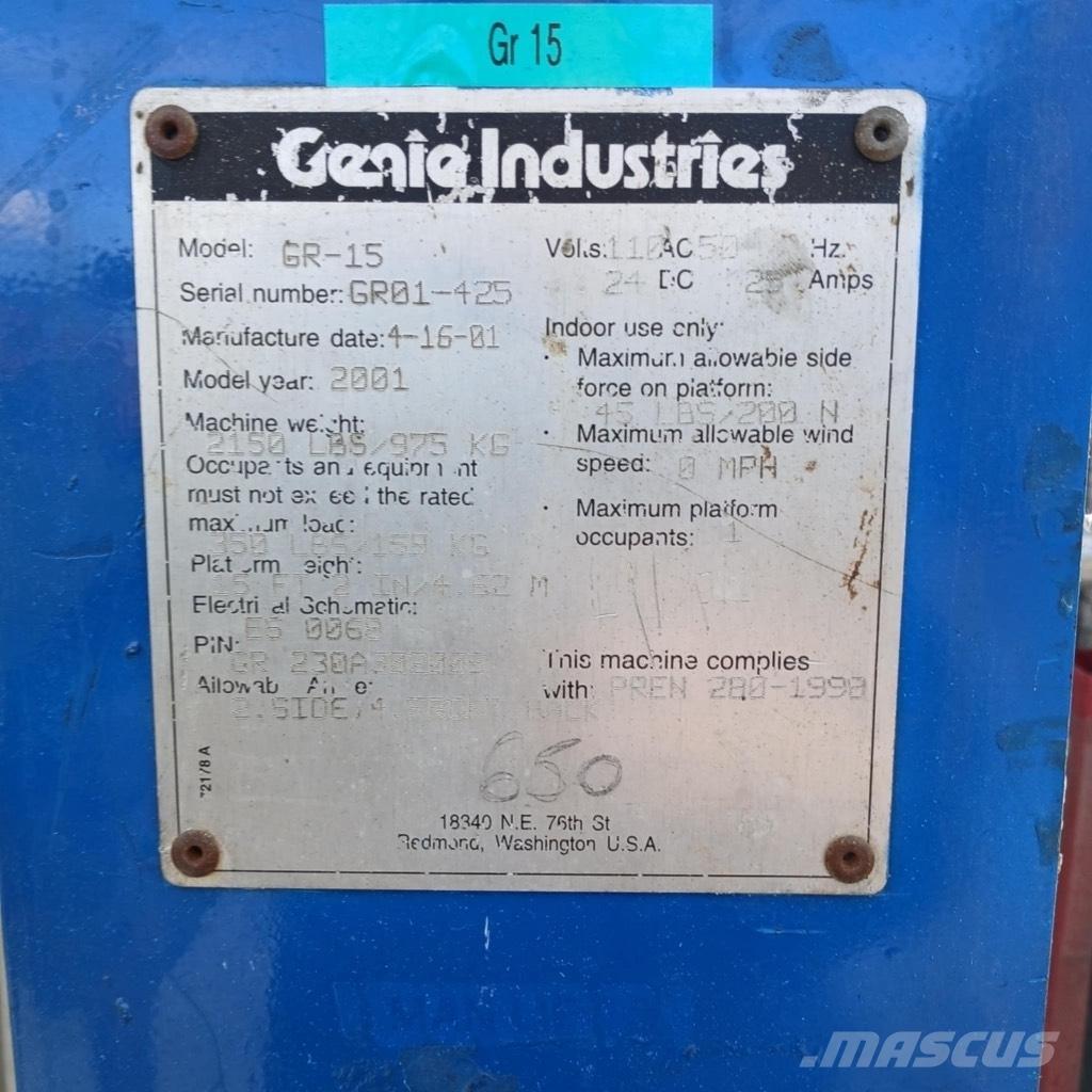 Genie GR 15 Plataformas de braço compactas auto-propulsão