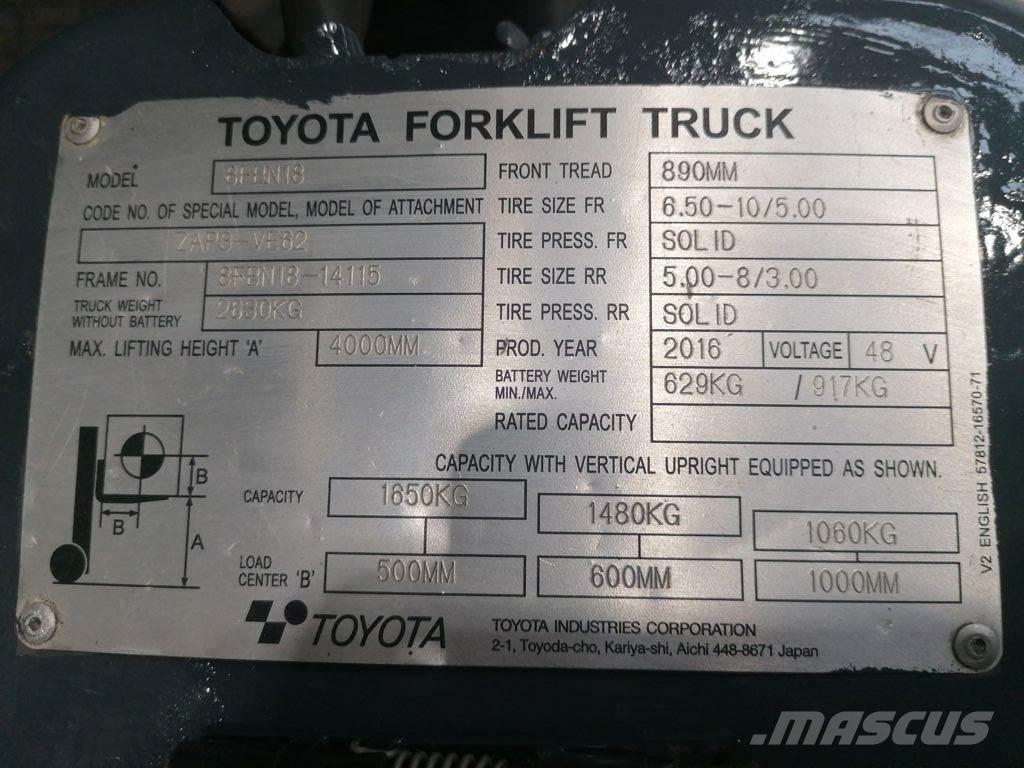 Toyota 8FBN18 Empilhadores eléctricos