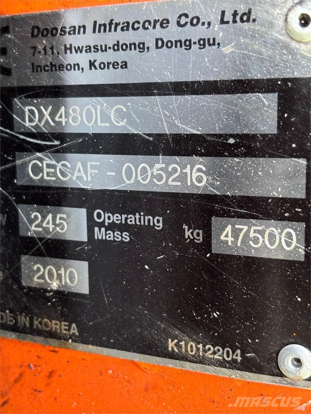Doosan DX480LC Escavadeiras de esteiras