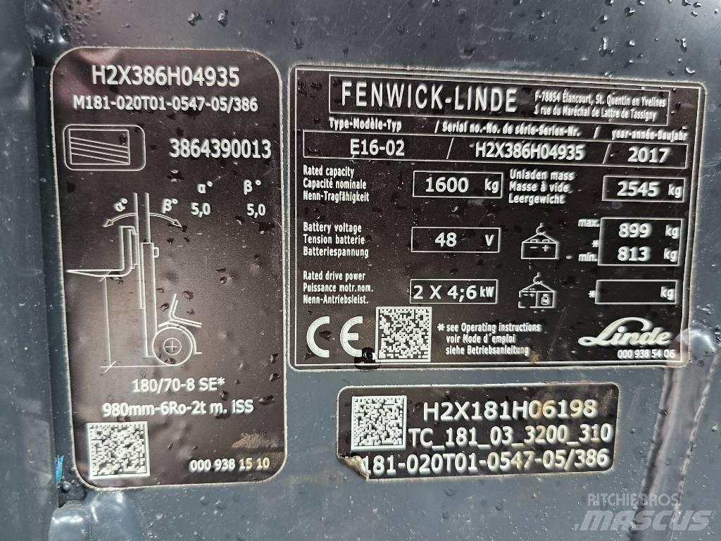 Linde E16 -02 Empilhadores eléctricos