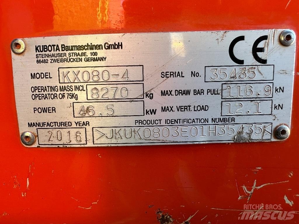 Kubota KX 080-4 Miniescavadeiras